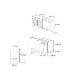 Singleküche "R-Line" Bordeaux Hochglanz/Weiß 140 Cm Mit Arbeitsplatte Vicco -Vicco 20231124 m2274 03 ol