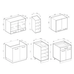 Vicco Singleküche "R-Line", Bordeaux Hochglanz/Weiß, 160 Cm Mit Arbeitsplatte -Vicco 20231124 m4799 4805 03 ol