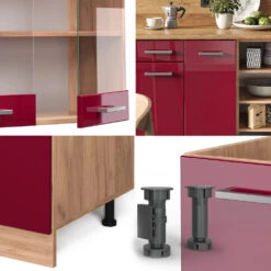 Küchenzeile "R-Line", Bordeaux Hochglanz/Goldkraft Eiche, 240 Cm Ohne Arbeitsplatte, Vicco 13 Küchenzeile "R-Line", Bordeaux Hochglanz/Goldkraft Eiche, 240 Cm Ohne Arbeitsplatte, Vicco -Vicco 20231124 m4871 05 ol