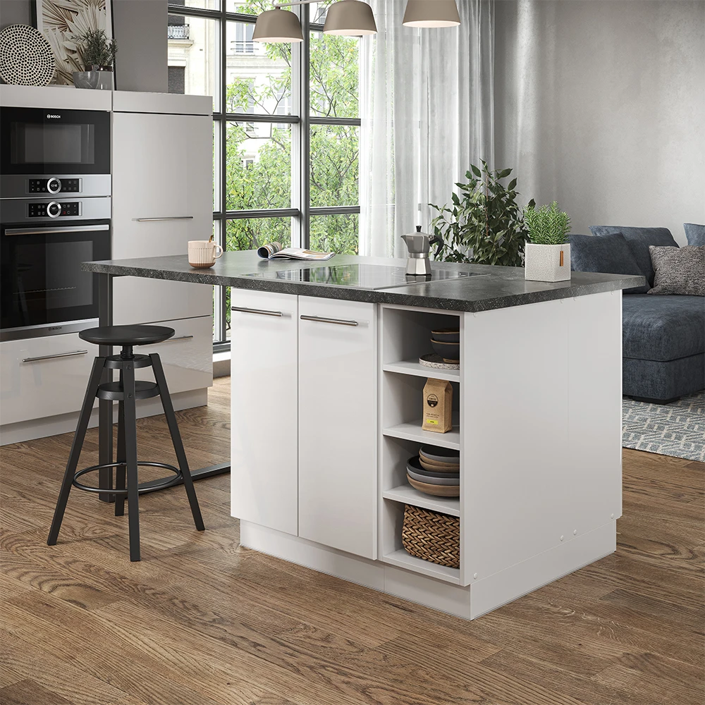 Kücheninsel "Fame-Line" Weiß Hochglanz/Weiß 90 Cm Ohne Arbeitsplatte Vicco 6 Kücheninsel "Fame-Line" Weiß Hochglanz/Weiß 90 Cm Ohne Arbeitsplatte Vicco – Bild 4