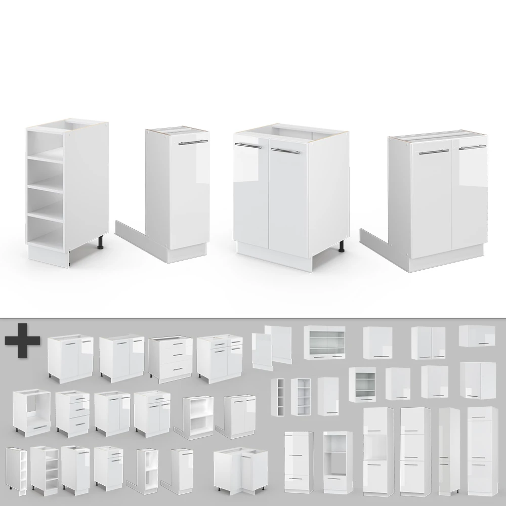 Kücheninsel "Fame-Line" Weiß Hochglanz/Weiß 90 Cm Ohne Arbeitsplatte Vicco 8 Kücheninsel "Fame-Line" Weiß Hochglanz/Weiß 90 Cm Ohne Arbeitsplatte Vicco – Bild 6