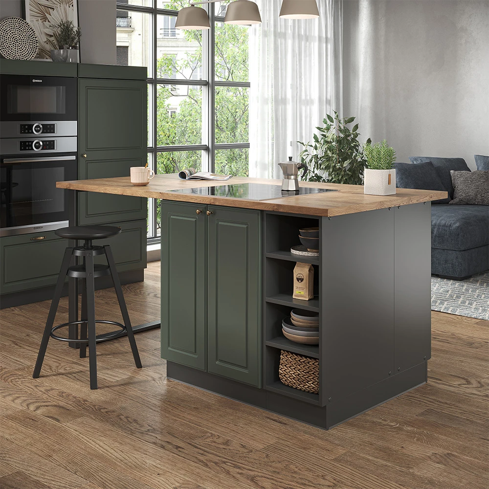 Kücheninsel "Fame-Line" Grün-Gold Landhaus/Anthrazit 90 Cm Ohne Arbeitsplatte Vicco 6 Kücheninsel "Fame-Line" Grün-Gold Landhaus/Anthrazit 90 Cm Ohne Arbeitsplatte Vicco – Bild 4