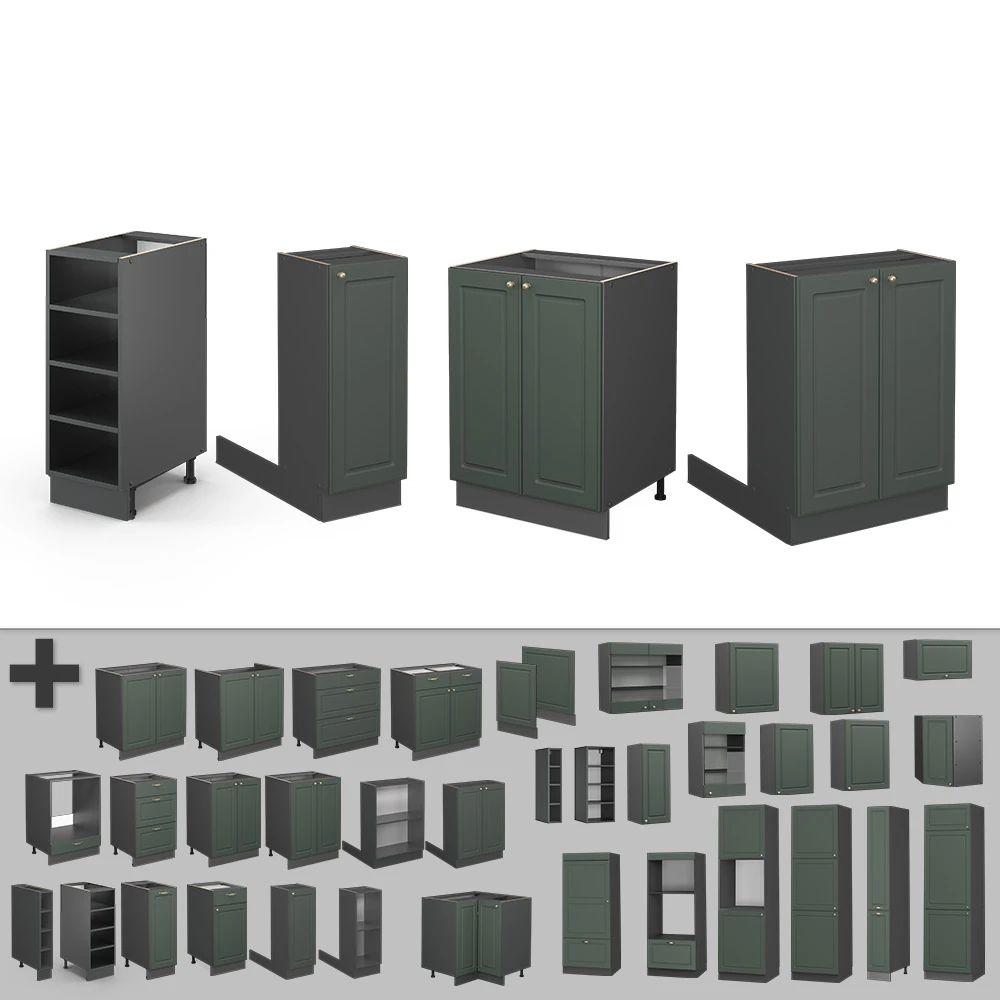 Kücheninsel "Fame-Line" Grün-Gold Landhaus/Anthrazit 90 Cm Ohne Arbeitsplatte Vicco 8 Kücheninsel "Fame-Line" Grün-Gold Landhaus/Anthrazit 90 Cm Ohne Arbeitsplatte Vicco – Bild 6