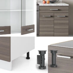 Küchenzeile "R-Line" Edelgrau/Weiß 200 Cm Mit Arbeitsplatte Vicco -Vicco 20232301 m3635 05 ol