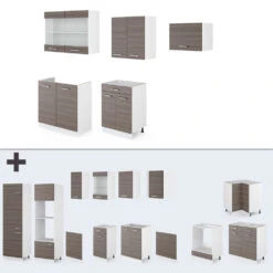 Küchenzeile "R-Line" Edelgrau/Weiß 200 Cm Mit Arbeitsplatte Vicco -Vicco 20232301 m3635 06 ol