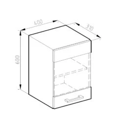 Küchenschrank Glas "R-Line" Weiß/Anthrazit 40 Cm J-Shape Vicco -Vicco 20232523 mm176 ant wjs 03 ol
