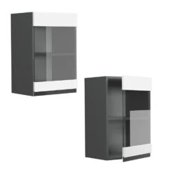 Küchenschrank Glas "R-Line" Weiß/Anthrazit 40 Cm J-Shape Vicco -Vicco 20232523 mm176 ant wjs 08 ol