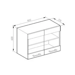 Küchenschrank Glas "R-Line" Goldkraft Eiche/Anthrazit 80 Cm J-Shape Vicco -Vicco 20232523 mm180 ant gkjs 03 ol