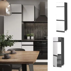 Kühlumbauschrank "R-Line" Weiß/Anthrazit 60 Cm J-Shape Vicco -Vicco 20232823 mm183 ant wjs 02 ol