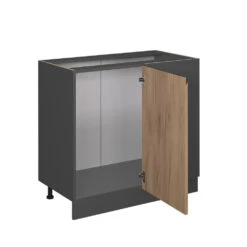 Eckschrank "R-Line" Goldkraft Eiche/Anthrazit 86 Cm J-Shape, Ohne Arbeitsplatte Vicco -Vicco 20232923 mm274 ant gkjs 07 ol