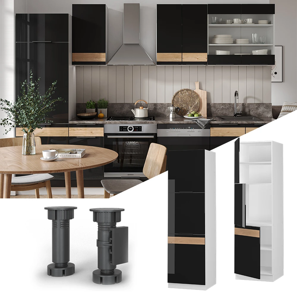 Herdumbauschrank "Fame-Line" Schwarz Eiche Hochglanz/Weiß 60 Cm Vicco 4 Herdumbauschrank "Fame-Line" Schwarz Eiche Hochglanz/Weiß 60 Cm Vicco – Bild 2