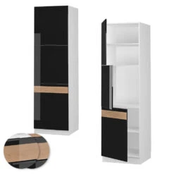 Herdumbauschrank "Fame-Line" Schwarz Eiche Hochglanz/Weiß 60 Cm Vicco 11 Herdumbauschrank "Fame-Line" Schwarz Eiche Hochglanz/Weiß 60 Cm Vicco -Vicco 20233123 mf477 dr w s eiche 09 ol