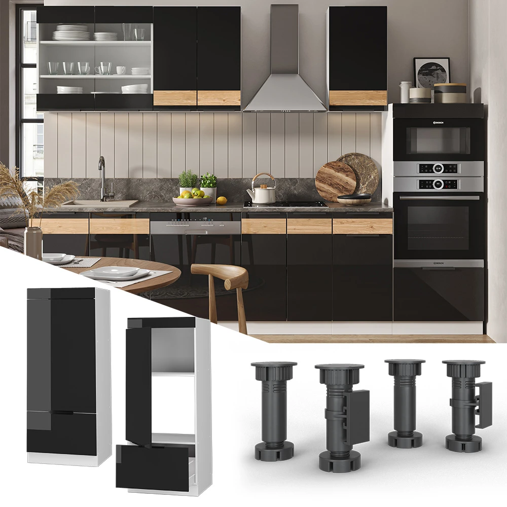 Mikrowellenschrank "Fame-Line" Schwarz-Eiche Hochglanz/Weiß 60 Cm Vicco 4 Mikrowellenschrank "Fame-Line" Schwarz-Eiche Hochglanz/Weiß 60 Cm Vicco – Bild 2