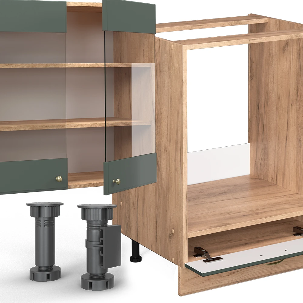 Eckküche "Fame-Line" Grün-Gold Landhaus/Goldkraft Eiche 257 X 347 Cm Ohne Arbeitsplatte Vicco 7 Eckküche "Fame-Line" Grün-Gold Landhaus/Goldkraft Eiche 257 X 347 Cm Ohne Arbeitsplatte Vicco – Bild 5