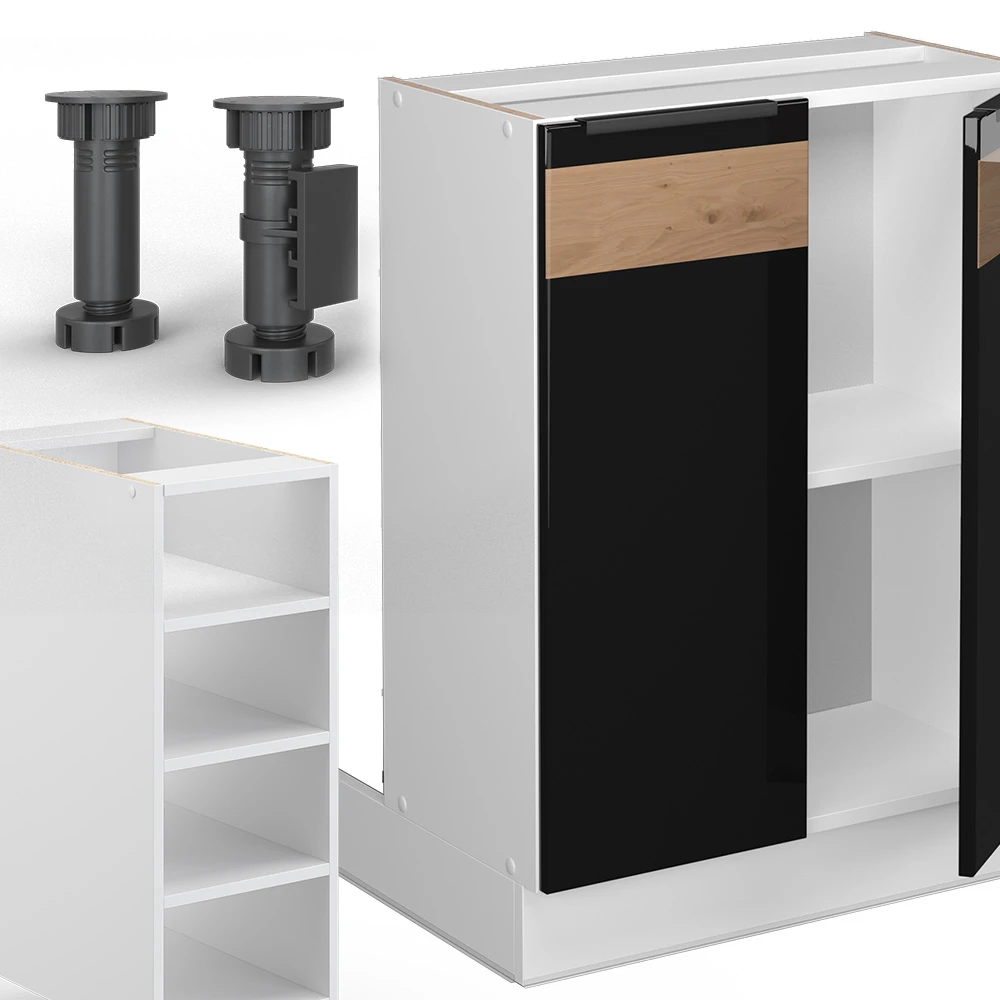 Kücheninsel "Fame-Line" Schwarz-Eiche Hochglanz/Weiß 90 Cm Ohne Arbeitsplatte Vicco 7 Kücheninsel "Fame-Line" Schwarz-Eiche Hochglanz/Weiß 90 Cm Ohne Arbeitsplatte Vicco – Bild 5