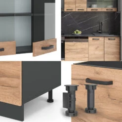 Küchenzeile "R-Line" Goldkraft Eiche/Anthrazit 300 Cm Ohne Arbeitsplatte Vicco 13 Küchenzeile "R-Line" Goldkraft Eiche/Anthrazit 300 Cm Ohne Arbeitsplatte Vicco -Vicco 20240124 m3617 05 ol