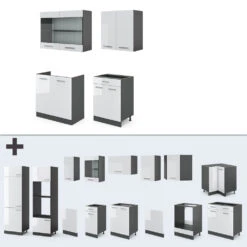 Singleküche "R-Line" Weiß Hochglanz/Anthrazit 140 Cm Ohne Arbeitsplatte Vicco 14 Singleküche "R-Line" Weiß Hochglanz/Anthrazit 140 Cm Ohne Arbeitsplatte Vicco -Vicco 20240124 m3624 06 ol