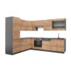 Eckküche "Fame-Line" Goldkraft Eiche/Anthrazit 227 X 287 Cm Ohne Arbeitsplatte Vicco -Vicco 20240125 m4572 01 ol
