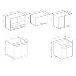 Küchenzeile "R-Line" Weiß/Anthrazit 200 Cm J-Shape Vicco -Vicco 20240125 m5310 03 ol