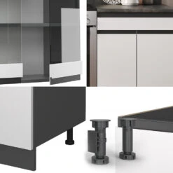 Küchenzeile "R-Line" Weiß/Anthrazit 200 Cm J-Shape Vicco -Vicco 20240125 m5310 05 ol