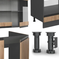 Eckküche "R-Line" Goldkraft Eiche/Anthrazit 257 X 277 Cm J-Shape Vicco -Vicco 20240125 m5320 05 ol