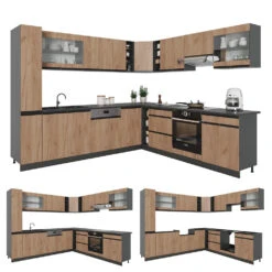 Eckküche "R-Line" Goldkraft Eiche/Anthrazit 257 X 277 Cm J-Shape Vicco -Vicco 20240125 m5320 07 ol