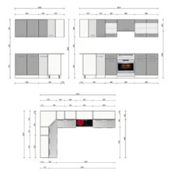 Eckküche "Rick" Weiß Hochglanz 167 X 267 Cm Mit Arbeitsplatte Vicco -Vicco 20240125 m5385 03 ol