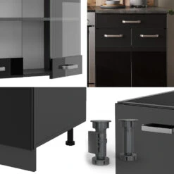 Vicco Küchenzeile "R-Line", Schwarz Hochglanz/Anthrazit, 200 Cm Ohne Arbeitsplatte 12 Vicco Küchenzeile "R-Line", Schwarz Hochglanz/Anthrazit, 200 Cm Ohne Arbeitsplatte -Vicco 20240125 m6088 05 ol