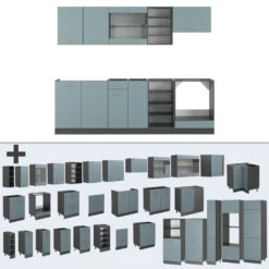 Vicco Küchenzeile "R-Line", Blau-Grau/Anthrazit, 240 Cm Ohne Arbeitsplatte 14 Vicco Küchenzeile "R-Line", Blau-Grau/Anthrazit, 240 Cm Ohne Arbeitsplatte -Vicco 20240125 m6177 06 ol