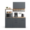 Singleküche "Egbert" Anthrazit/Artisan-Eiche 160 Cm Mit Ausziehbarem Tisch Vicco