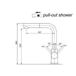 Küchenarmatur , Grau, 26.9 X Cm, Bergström -Vicco bs146 03 ol