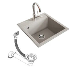 Spülbecken "Tesa" Beige 50 X 49 Cm Bergström -Vicco bs152 07 ol