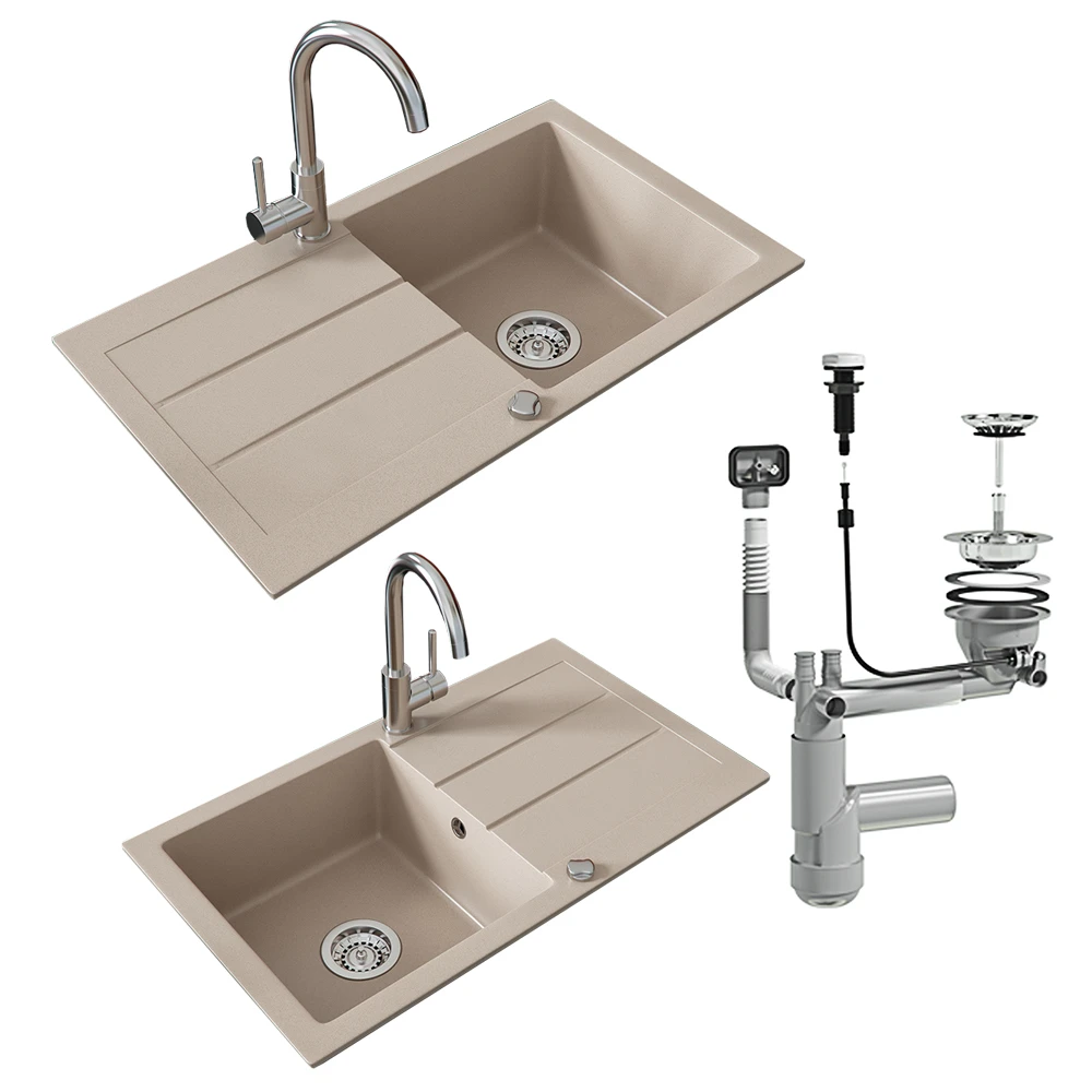 Spülbecken Beige 75 X 43 Cm Mit Trockenplatz Bergström 9 Spülbecken Beige 75 X 43 Cm Mit Trockenplatz Bergström – Bild 7