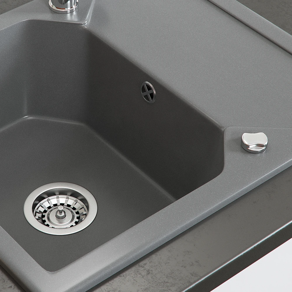 Spülbecken "ROX" Grau 59 X 50 Cm Mit Trockenplatz Bergström 7 Spülbecken "ROX" Grau 59 X 50 Cm Mit Trockenplatz Bergström – Bild 5