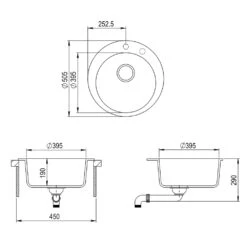 Spülbecken "Valencia" Weiß 50.5 X 51 Cm Rund Bergström 11 Spülbecken "Valencia" Weiß 50.5 X 51 Cm Rund Bergström -Vicco bs187 03 ol