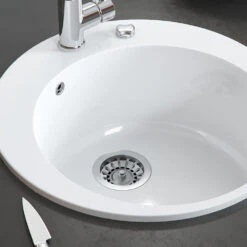 Spülbecken "Valencia" Weiß 50.5 X 51 Cm Rund Bergström 13 Spülbecken "Valencia" Weiß 50.5 X 51 Cm Rund Bergström -Vicco bs187 05 ol