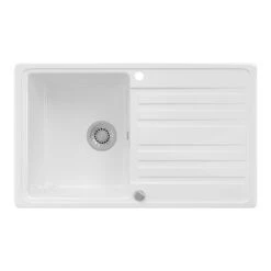 Spülbecken "Valencia" Weiß 76 X 46 Cm Mit Trockenplatz Bergström