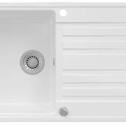 Spülbecken "Valencia" Weiß 76 X 46 Cm Mit Trockenplatz Bergström -Vicco bs189 06 ol