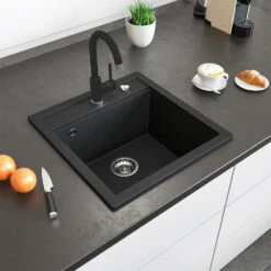 Spülbecken 49 X 50 Cm Schwarz Bergström -Vicco bs201 04 ol