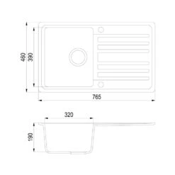 Spülbecken Weiß 76 X 46 Cm Mit Trockenplatz Bergström -Vicco bs24 03 ol