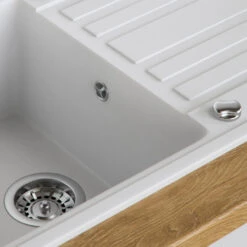 Spülbecken Weiß 76 X 46 Cm Mit Trockenplatz Bergström -Vicco bs24 05 ol