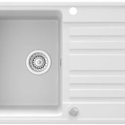 Spülbecken Weiß 76 X 46 Cm Mit Trockenplatz Bergström -Vicco bs24 06 ol