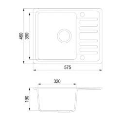 Spülbecken Weiß 58 X 46 Cm Mit Trockenplatz Bergström -Vicco bs47 03 ol