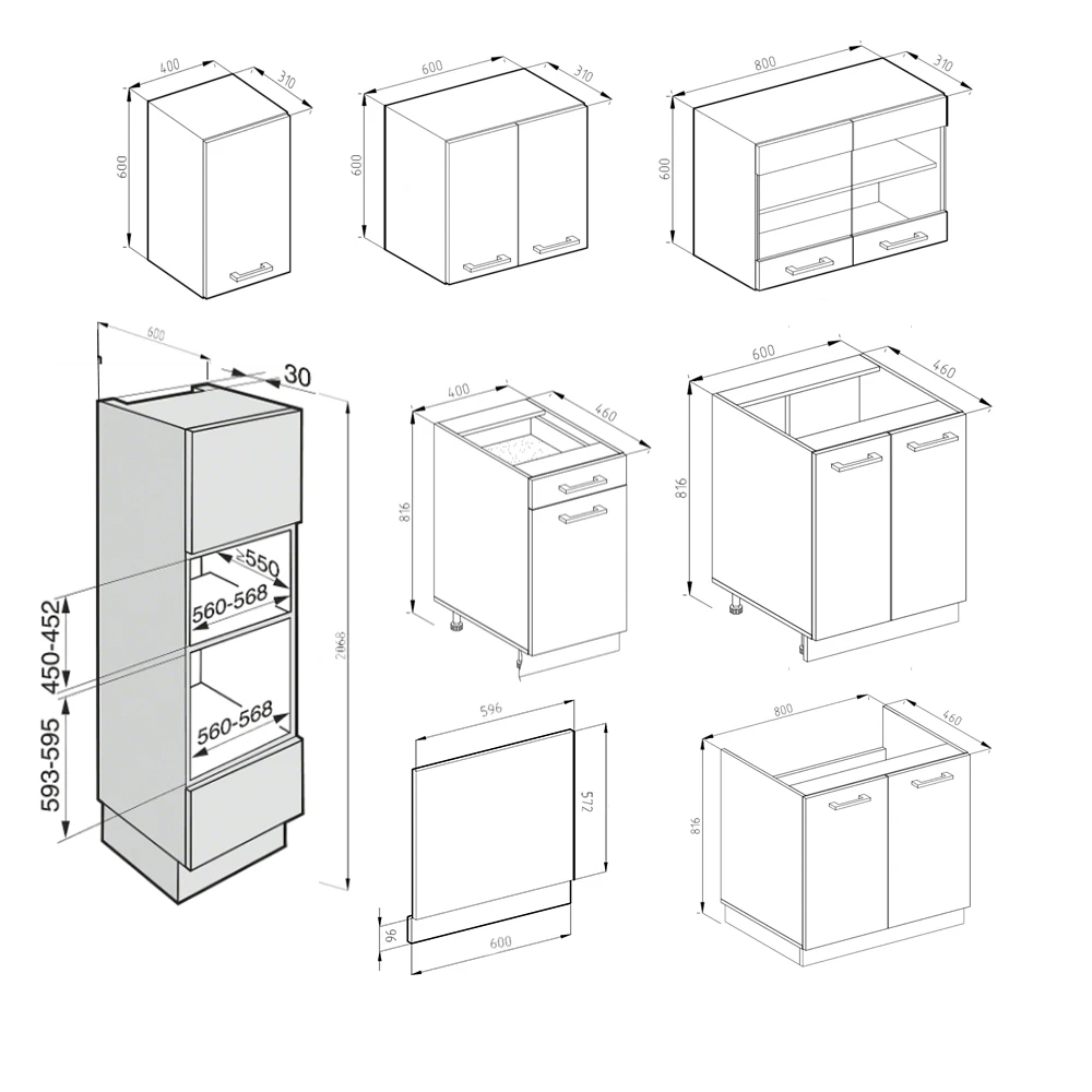 Küchenzeile "R-Line" Weiß Hochglanz/Weiß 300 Cm Mit Hochschrank, Mit Arbeitsplatte Vicco 5 Küchenzeile "R-Line" Weiß Hochglanz/Weiß 300 Cm Mit Hochschrank, Mit Arbeitsplatte Vicco – Bild 3