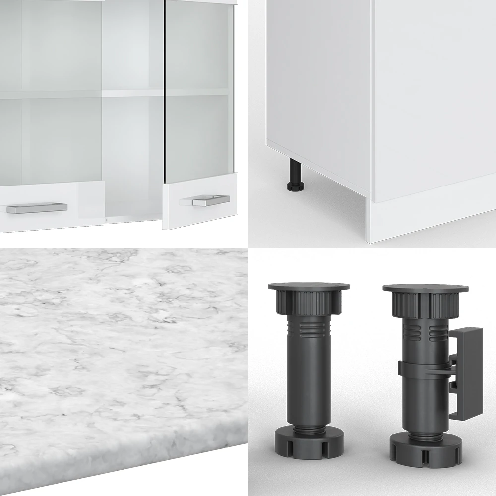 Küchenzeile "R-Line" Weiß Hochglanz/Weiß 300 Cm Mit Hochschrank, Mit Arbeitsplatte Vicco 7 Küchenzeile "R-Line" Weiß Hochglanz/Weiß 300 Cm Mit Hochschrank, Mit Arbeitsplatte Vicco – Bild 5