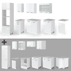 Küchenzeile "R-Line" Weiß Hochglanz/Weiß 300 Cm Mit Hochschrank, Mit Arbeitsplatte Vicco 15 Küchenzeile "R-Line" Weiß Hochglanz/Weiß 300 Cm Mit Hochschrank, Mit Arbeitsplatte Vicco -Vicco m1891 1914 06 ol