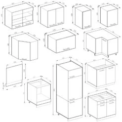 Eckküche "R-Line" Weiß Hochglanz/Weiß 227 X 287 Cm Ohne Arbeitsplatte Vicco -Vicco m1892 1915 03 ol