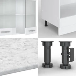 Eckküche "R-Line" Weiß Hochglanz/Weiß 227 X 287 Cm Ohne Arbeitsplatte Vicco -Vicco m1892 1915 05 ol