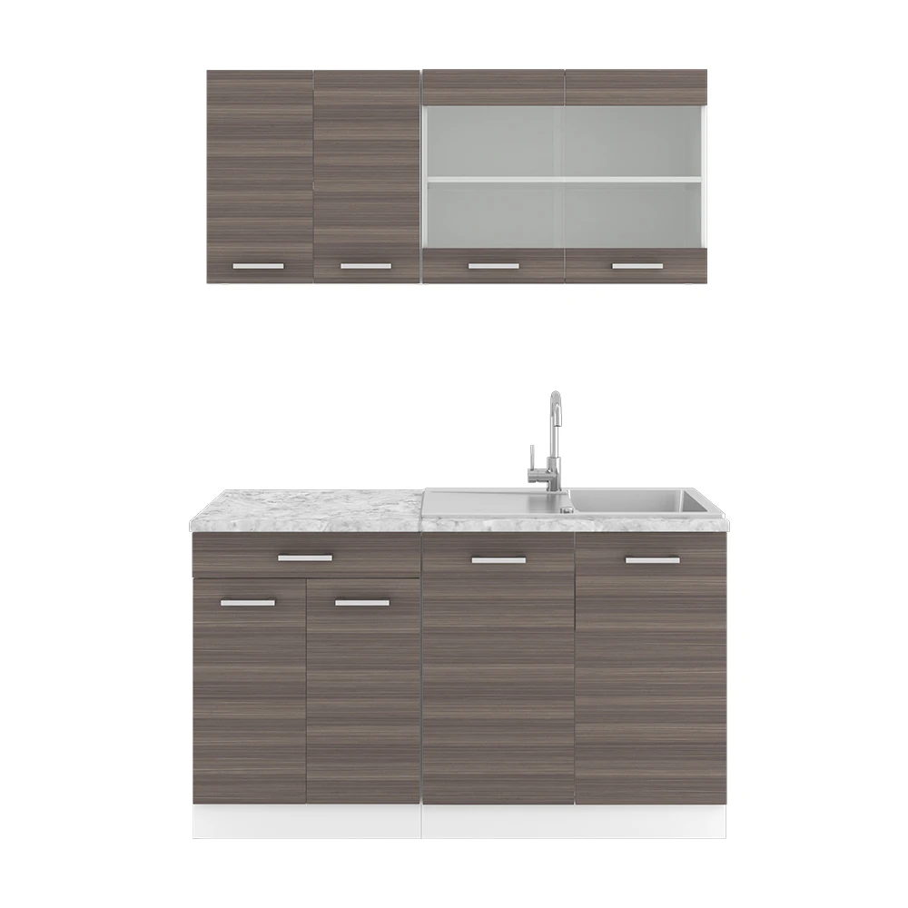 Singleküche "R-Line" Edelgrau/Weiß 140 Cm Mit Arbeitsplatte Vicco 3 Singleküche "R-Line" Edelgrau/Weiß 140 Cm Mit Arbeitsplatte Vicco