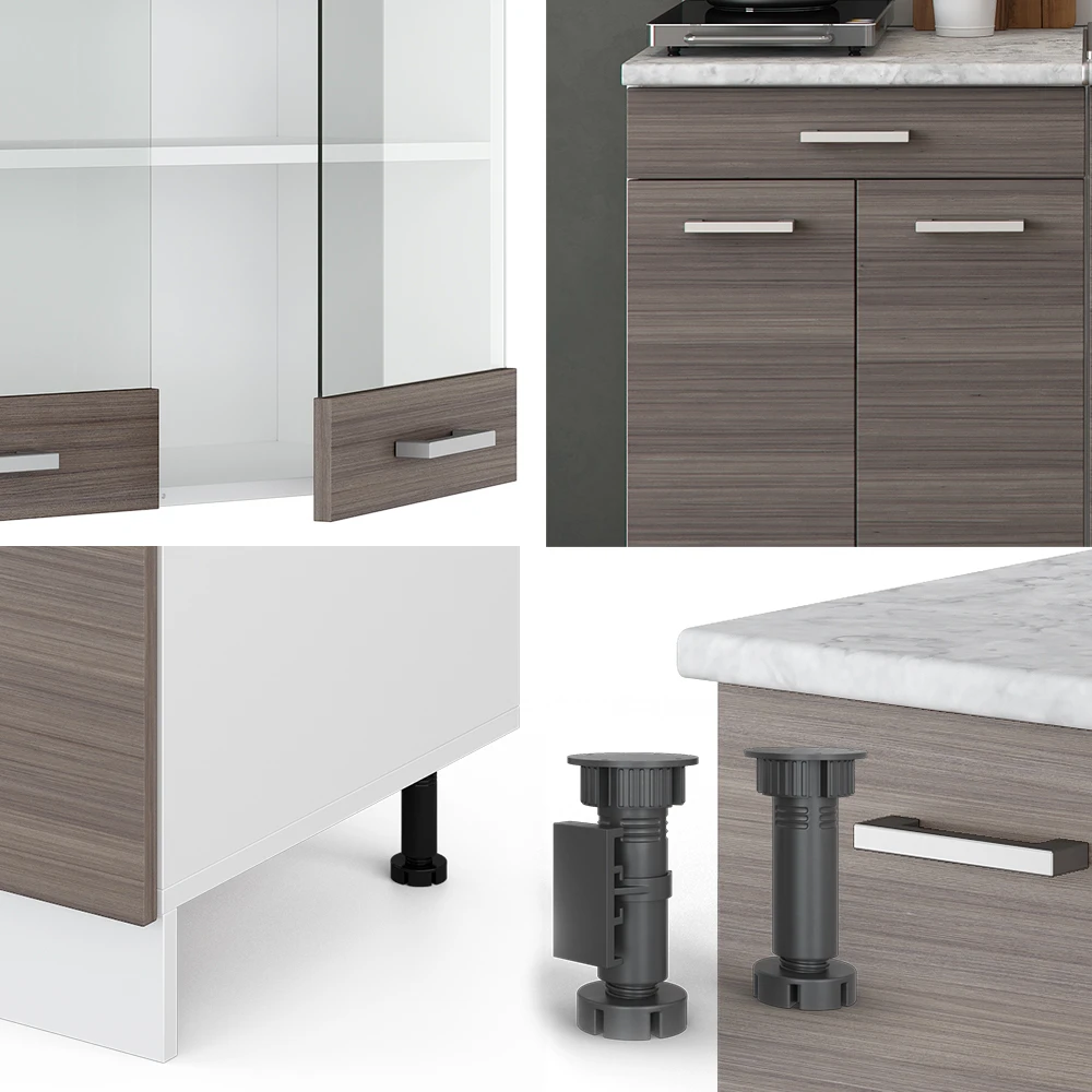 Singleküche "R-Line" Edelgrau/Weiß 140 Cm Mit Arbeitsplatte Vicco 7 Singleküche "R-Line" Edelgrau/Weiß 140 Cm Mit Arbeitsplatte Vicco – Bild 5